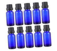 LABRIMP 12PCS Blue Glass Essential Oil Bottles with Caps and Dropper Inserts Sub-packing Containers for Travel Perfume and Aromatherapy Storage