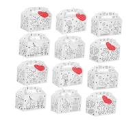 LABRIMP 12pcs Christmas Diy Coloring Box Handheld Christmas Box for Boys and Girls Your Own Tote for Biscuit Dessert Container Party Favor