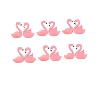 LABRIMP 12pcs Flamingo Cake Decor Adorable Micro Landscape Ornaments for Parties Includes Open Wing Closed Wing Flamingo Figures for Cakes Tables and Home Decorations