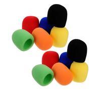 LABRIMP 12pcs Microphone Windscreen Covers Sponge Mic Sleeves for Noise Reduction and Protection Compatible with Handheld Microphones Orange Yellow Red Green Black