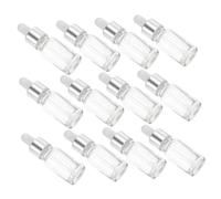 LABRIMP 12Pcs Portable Glass Dropper Bottles Eye Bottles for Essential Oils Perfume Serum Convenient Refillable for Travel and Aromatherapy Use