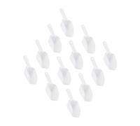 LABRIMP 12pcs Transparent White Kitchen Ice Scoop Lightweight Multi-Purpose Food and Grain Scoops for Flour Candy Nuts Beans for Home Bar Restaurant and Buffet Use