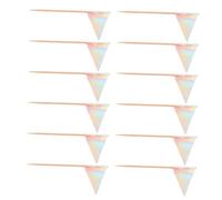 LABRIMP 12pcs Triangle Toothpick Flags for Cakes and Desserts Versatile Party Picks for Appetizers Fruit Platters and Cocktail Decorations Secure and Stable Food Toppers for Weddings and