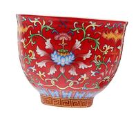 LABRIMP 130ml Ceramic Tea Cup with Flower Pattern for Home and Office Suitable for Tea Ceremony and Multi-use Classic and Chic Design for Chinese Tasting