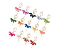 LABRIMP 14pcs Unique Ballet Dancer Girl Pendant Charm for Jewelry Making Supply, Handmade Alloy and Rhinestone Material with Stylish Bag Decorative Accessories, for Keyring or Sweater