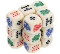 LABRIMP 15pcs Acrylic Poker Dice with Rounded Corners for Party Board Game Prop Smooth Ivory Colour Dice Set for Gaming Party Supplies and Liars
