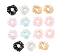 LABRIMP 15pcs Floral Elastic Hair Ties for Women Daisy Hair Scrunchies for Daily Wear and Special Occasions Durable and Gentle