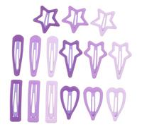 LABRIMP 15pcs Small Metal Snap Hair Clips for Stylish Barrettes with Five Pointed Star Heart Teardrop Rectangle Four Pointed Star Designs for Daily Wear Parties Weddings Birthday Gifts