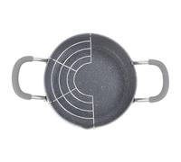 LABRIMP 1pc Japanese Style Deep Fryer Pan with Oil Drain Rack Portable Practical Frying Pot for Gas and Electric Stoves Multi-Purpose Deep Frying Cooking Pan