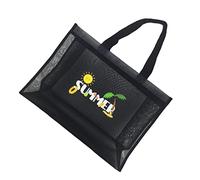 LABRIMP 1Pc Large Nylon Mesh Beach Bag Portable Tote for Swimming Supplies Daily Storage Breathable Pouch with Window Design for Shopping Household Use