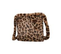 LABRIMP 1pc Leopard Pattern Plush Shoulder Bag Large Capacity Crossbody Messenger Bag for Women Fashionable Handbag for Travel Shopping Daily Use