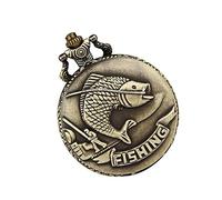 LABRIMP 1pc Vintage Relief Carp Pocket Watch Pendant Unique Fashion Hanging for Men and Women Decorative Fob Watch for Special Occasions
