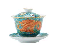LABRIMP 1Set Ceramic Tea Bowls Set with Saucer Simple Chinese Tea Cups for Brewing Flower Green Black Tea Heat-Resistant Tearoom Cups Tea Enthusiasts