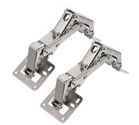LABRIMP 2 Pcs Adjustable Concealed Cabinet Door Hinges in Silver Steel with Easy to Adjust and Completely Covered Design for Kitchen and Wardrobe Cabinets