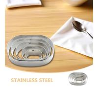 LABRIMP 2 Sets Oval Cookie Mould Cookie Baking Rings Pastry Fondant Tool Baking Mold Vegetable Cutter Shape Biscuit Pastry Cutter Silver