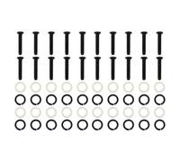 LABRIMP 20 Sets Guitar Tuner Mount Screws Kit with Washers for Electric Guitar Tuning Pegs, Easy to Install, Enhanced Durability, for Repair and Maintenance, Universal Compatibility, Black