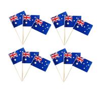 LABRIMP 200pcs Decorative Flag Picks Flag Toothpicks for Party Dessert Toppers Fruit Picks for Cupcakes Union Jack Party Decorations