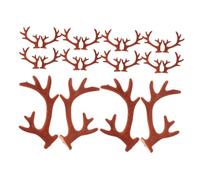 LABRIMP 20pcs Antler Headband Cosplay Handmade Horn Headband Fawn Reindeer Antlers Accessory Faux Horns Style Realistic Lovely Headpiece Deer Hair Pink Coffee Flocking