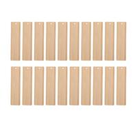 LABRIMP 20pcs Blank Bamboo Bookmarks, Unfinished Round-Corner Craft Tags with Hanging Hole, Ready to Decorate for Reading, DIY Woodcraft Set
