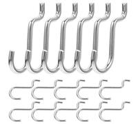 LABRIMP 20Pcs Metal Pegboard Hooks Double Wire Design Easy to Install Prevent Object from Slipping Silver Iron Hooks for Hanging Tools on Pegboard Display Goods in Shop