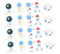 LABRIMP 20Pcs Mini Resin Rocket Astronaut Decorations DIY Phone Case Craft Supplies Mixed Styles Lightweight High Grade Material for Space Themed Accessories