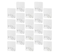 LABRIMP 20pcs Multi-Purpose No Damage Wall Mounted Plastic Adhesive Plug Hooks for Power Cord Tidy Management and Wire Organisation in Home or Office