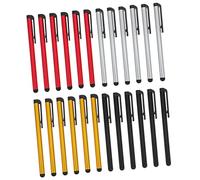 LABRIMP 24pcs Capacitive Stylus Pen Set for Phones and Tablets with 2 Replacement Tips, Universal Precision Touchscreen Pens in Black, Silver, Gold, and Red for Digital Drawing and Writing