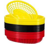 LABRIMP 24pcs Reusable Food Baskets for Burger Serving and French Fries Large Capacity, Simple Appearance for Fast Food Restaurants and Bbq Parties
