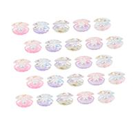 LABRIMP 25pcs Pearlescent Shell Charms Glow Dark Mini Resin Figurines for DIY Crafts Aquarium Dollhouse and Party Decorations Gradient Color Design for Creative Fun