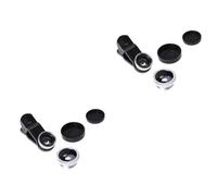LABRIMP 2pcs 3 1 3 in 1 Wide Angle Fisheye Macro Lens for Clip-on Phone Camera Accessories 180 Degree Fisheye Lens Universal Fit for Smartphones