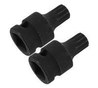 LABRIMP 2pcs Air Brake Caliper Spline Socket Short Stubby Triple Square Driver Remover Tool for Easy Brake Maintenance and Precise Screw Removal with Ergonomic Grip