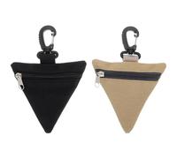 LABRIMP 2pcs Beige Tactical Triangle Hanging Bag Made of Non-woven Fabrics with Folding Storage Feature, for Outdoor Camping and Picnic Organiser