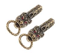 LABRIMP 2pcs Brass Red-Eyed Dragon Head Keychain for Men Vintage Compact Key Holder with Secure Clasp Unique Dragon Design for Car Keys DIY Projects and Daily Use