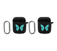 LABRIMP 2pcs Cartoon Butterfly Headphone Case Cover for Durable Silicone Protective Shell with Hook Stylish Design Prevents Scratches and Drops