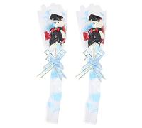 LABRIMP 2Pcs Chic Graduation Bear Doll Bouquet Gift Adorable Blue Graduation Bears for Party Decoration and Photo Props Safe Materials for Graduates and Indoor Display