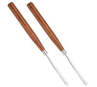 LABRIMP 2pcs Cosmetic Stirring Spatula Rods Made of Stainless Steel and Wood, Practical Makeup Mixer Tools for Mixing Face Cream, Suitable for Professional Beauty Shop and Personal Home