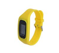 LABRIMP 2pcs Digital Pedometer Watch for Men Women LCD Calorie Counter Bracelet Stylish Yellow Fitness Tracker for Running Walking and Daily Activity