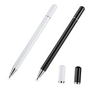 LABRIMP 2pcs Fine Tip Stylus Pens for Touch Screens Capacitive Tablet and Phone Touchscreen Stylus Set Dual Color Black and White for Smartphones and Tablets