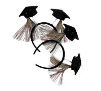 LABRIMP 2pcs Graduation Headband with Colorful Sequin Mini Caps Comfortable Spring Headdress for Class of Adorable Costume Accessory for Graduation Parties and Theme Events