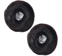 LABRIMP 2pcs Hairpiece Scrunchies Bun Rings Synthetic Hair Extension Flexible Ponytail Hair Accessories for Women Daily and Special Occasions