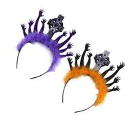 LABRIMP 2pcs Halloween Zombie Handbands Spooky Graveyard Tombstone Headpiece Lightweight Plastic for Costume Parties and Day of Dead Cosplay Accessories
