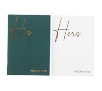 LABRIMP 2pcs His and Hers Wedding Vow Books Set Chic Modern Ceremony Notebooks for Bride and Groom Elegant Keepsake for Sacred Promise Exchange Timeless Design for Officiants and Couples