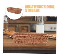 LABRIMP 2pcs Imitation Rattan Woven Storage Baskets for Kitchen and Dining Multipurpose Cutlery and Seasoning Organizer with Space Saving Design Easy Access Table Bread and Fruit Holder