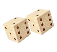 LABRIMP 2Pcs Large Wooden Dice 7Cm Smooth Natural Wood Game Dice with Rounded Corners for Board Games Educational and Classroom Use