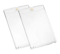 LABRIMP 2pcs Magnetic Acrylic Card Protector Transparent Blue Hard Sleeves for Baseball Sports Trading Cards Lightweight Case with Easy Open Close Design