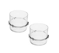 LABRIMP 2pcs Measuring Cup with Leakproof Sealing Lid for Spillproof Clear Plastic Dosing Caps Blender Jar Replacement Compatible with Juicer Machine Cups