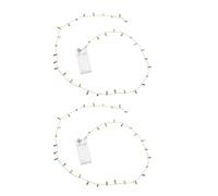 LABRIMP 2pcs Miniature Dollhouse Fairy Lights Battery Operated String Lights for Christmas Scene Crafts and Fairy Garden Realistic Colorful Mini Furniture Accessories for Festive Ambiance