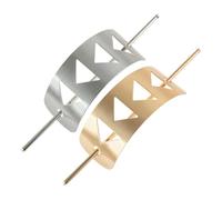 LABRIMP 2pcs Minimalist Geometric Hair Accessories Hair Sticks for Women Rectangular Triangle Forks in Gold and Silver Stylish Updo Clips for Party Wedding Work Daily Use