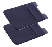 LABRIMP 2pcs Mobile Phone Back Sticker Card Holder, Self Adhesive Pu and PVC Wallet Pocket for Cell Phone, Firm Hold and Never Lose Elasticity, Navy Colour, the Go Use