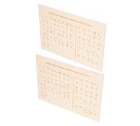 LABRIMP 2pcs Montessori Wooden Braille Alphabet Board with Raised Dots for Braille Learning Teaching Tool Portable Educational Kit for Blind Students